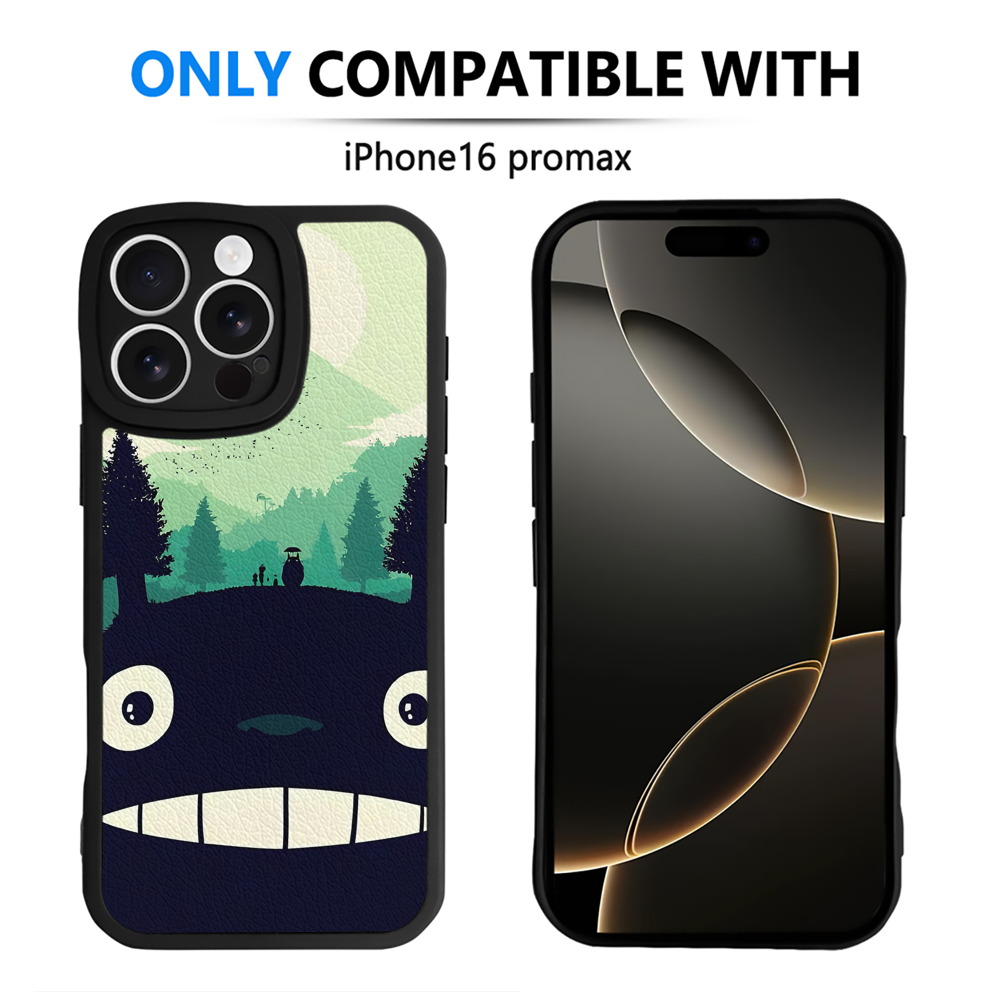 （画像用） となりのトトロ 草壁メイ 草壁サツキ My Neighbor Totoro Satsuki Kusakabe Mei Kusakabe 【iPhone 16シリーズ対応】シリコンスマホケース（レザー調） 材質：シリコン